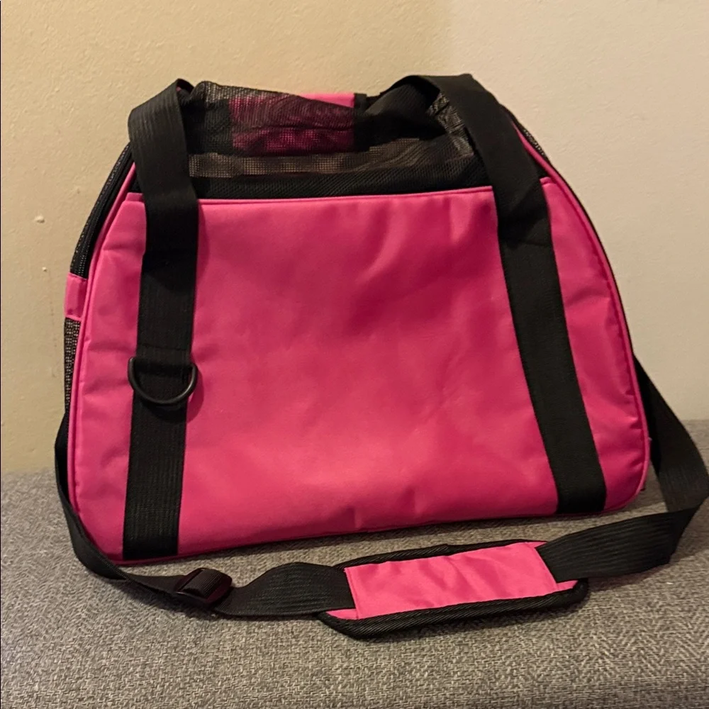 Pink and Black Pet Carrier Bag